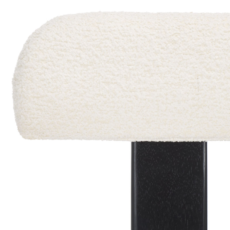 Cayde Boucle Dining Chair, Black, Cream