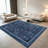 1PC vintage distressed bohemian navy blue geometric floral area rugs for Living Room, Soft and Comfortable, Suitable for all seasons, easy-to-maintain, machine washable Indoor floor mat, Under Table Farmhouse suitable for dining room, bedroom,-129450583