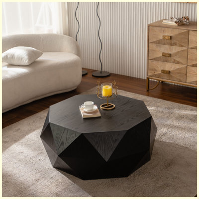 Table basse 38 po American Retro 38 po avec gaufrage 3D, facile à nettoyer Aucun assemblage requis