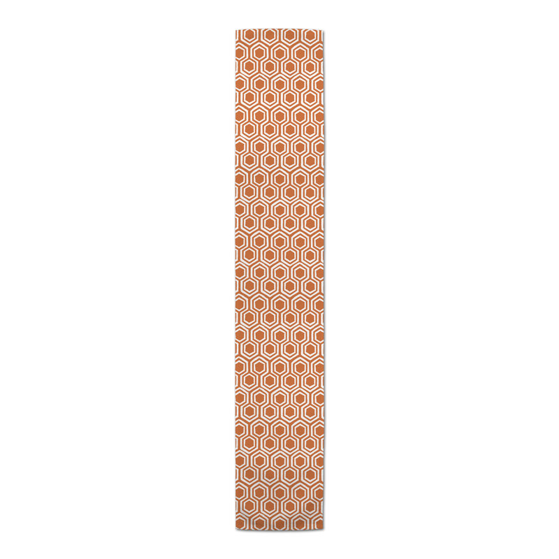 Chemin de table Hexagons, 90 po x 16 po, Orange