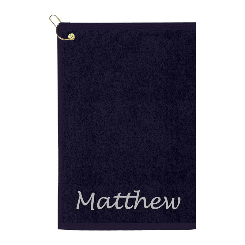 Cotton Embroidered Golf Towels Kitchen Towel, Navy, Yes