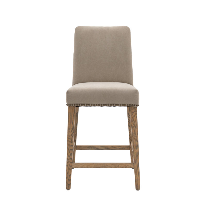 Crewellwalk Upholstered Counter Stool, Cement