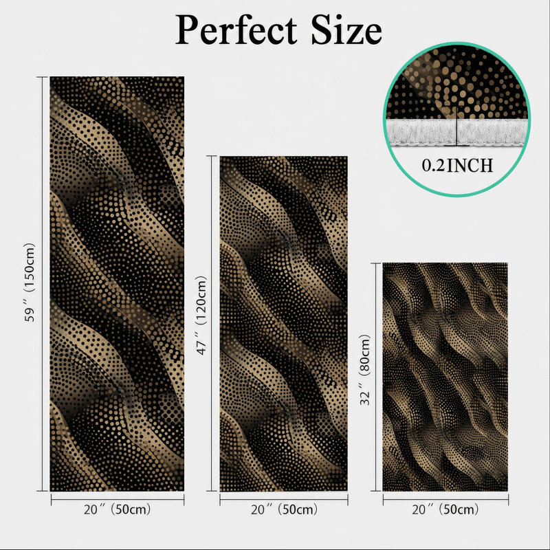 Wave Dot Non-Slip Washable Kitchen Mats