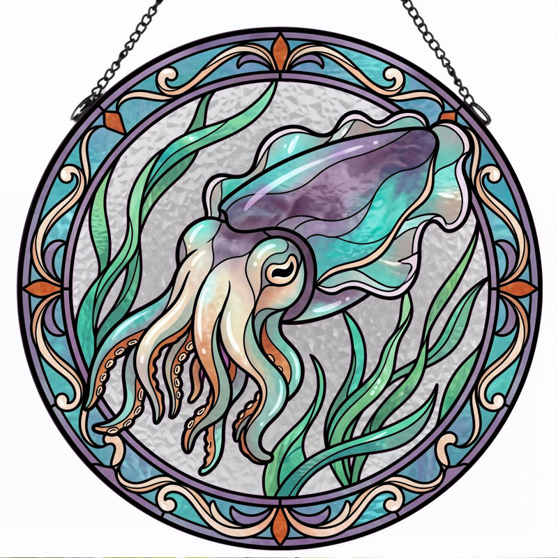 Panneau de vitrail en verre coloré, 7,8 heures, H 7,8 po