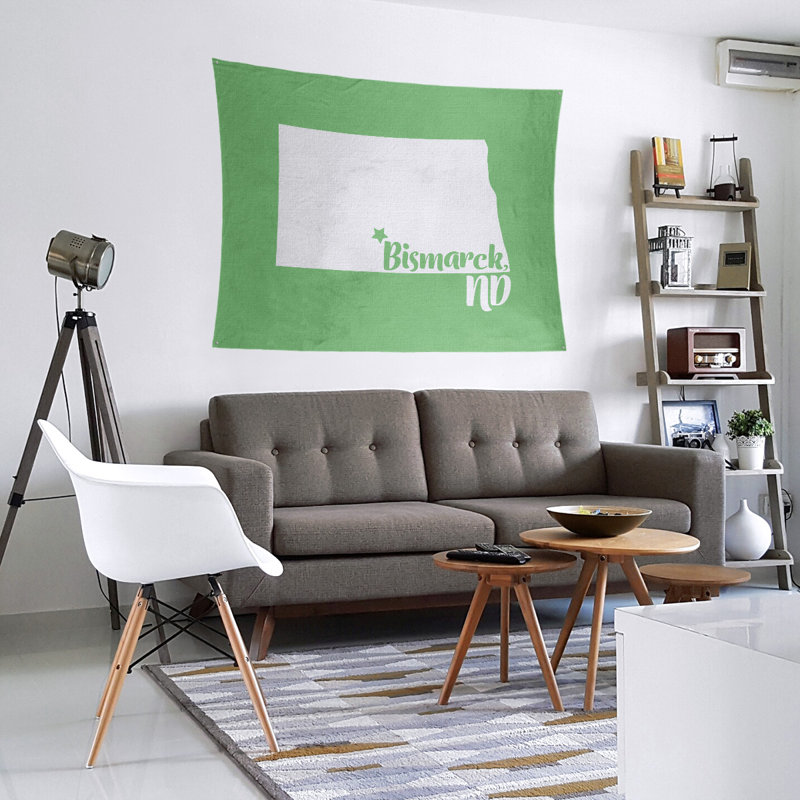 Tapisserie Bismarck North Dakota, H 27,5 po x l 37,5 po, Vert