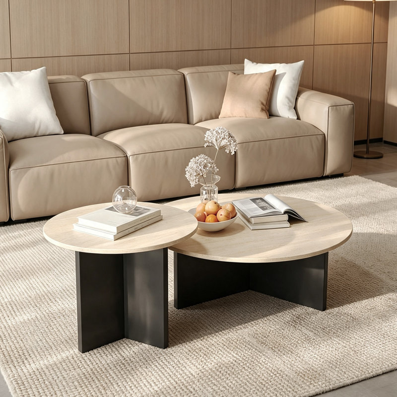 Engelhardt, H 14,96 po x l 27,55 po x P 27,55 po, Blanc cassé / noir