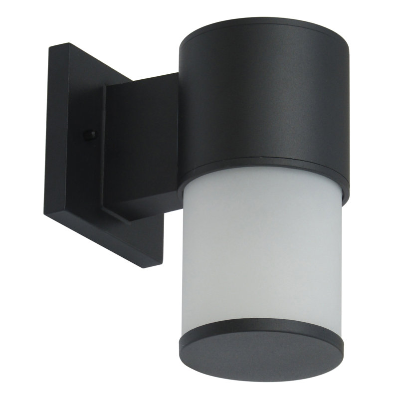 Applique murale d'extérieur en verre givré noir H 8,6 po Zymari