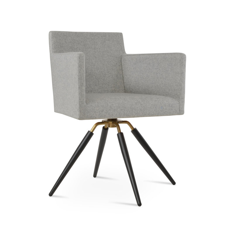 Fauteuil pivotant Harotte, Silver, Noir