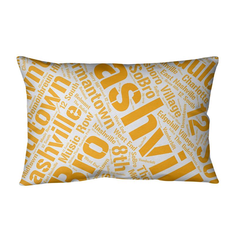 Reversible Throw Pillow, Orange, No