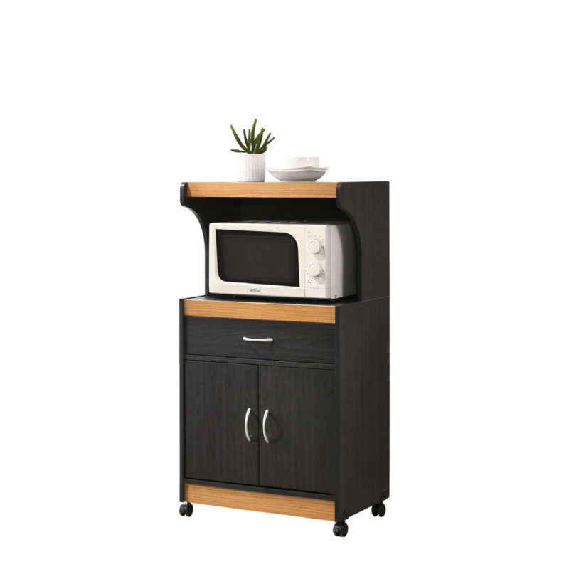 46'' H x 24'' W Kitchen Cart, Black/Beech