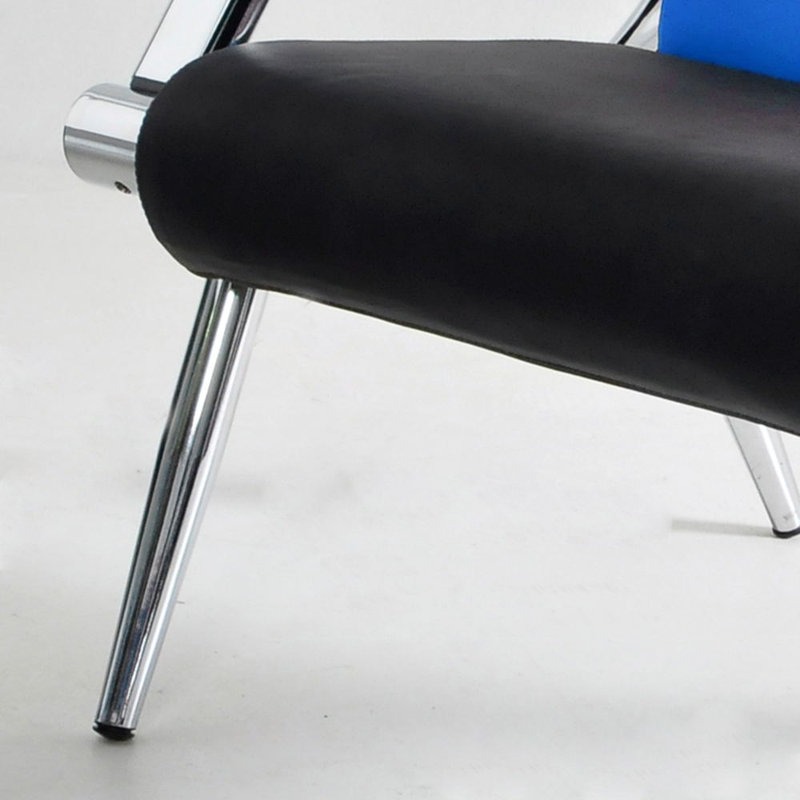 Reception Sofa with Metal Frame, Blue/Black