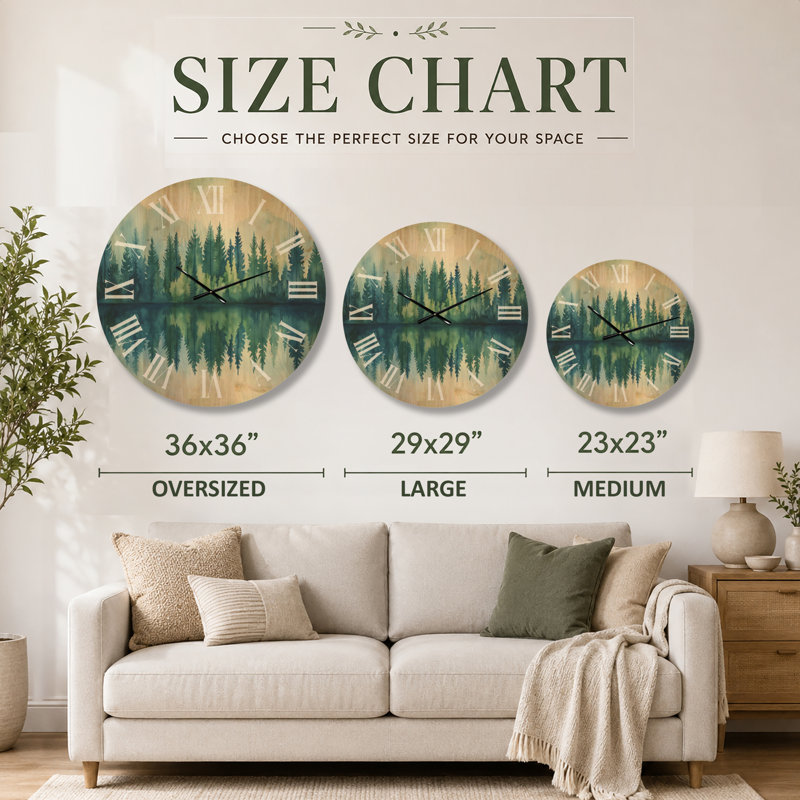 Très grande horloge murale Woodland, Oversized