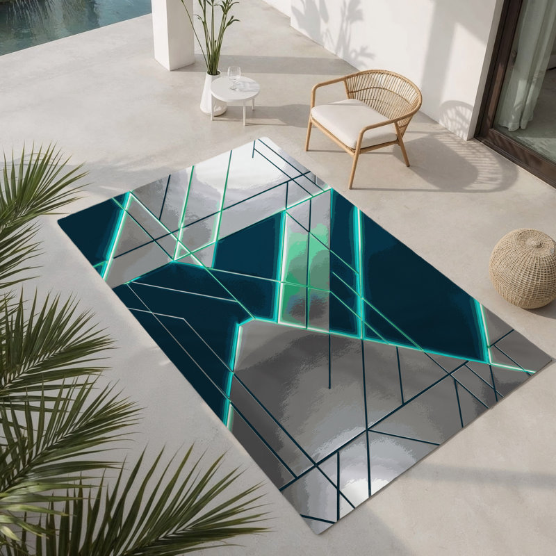 Cosmic Spire Indoor And Outdoor Area Rug, Rectangle 9' x 12'