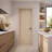 DEPOT E-SHOP 24 in. x 80 in. PVC AquaDoor Kit - Waterproof Interior Slab Door with Adjustable WPC Frame, Weatherstrip and Trim Molding for Bathroom, Kitchen and Laundry Room - Light Oak