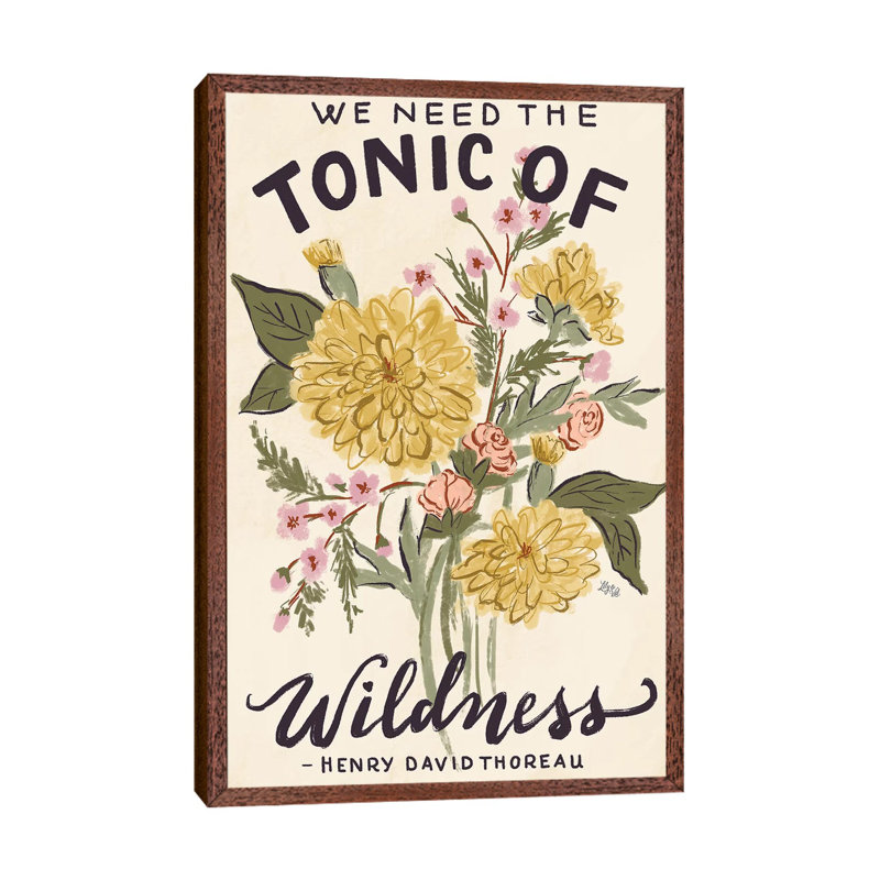 Tonic Of Wildness - Painting on Canvas, Classic Brown Wood Floater Framed, 101.6cm H x 66.04cm W x 3.81cm D