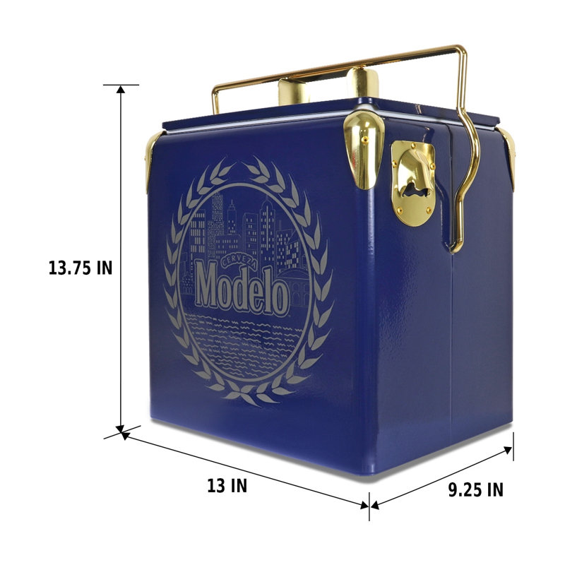 Glacière glacière avec ouvre-bouteille 13L (14 pte) Modelo, bleu et or