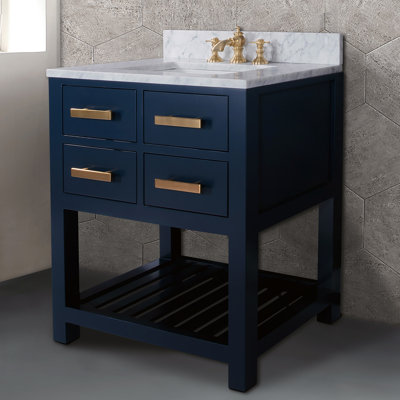 Doucette 30" Single Bathroom Vanity Set with Carrara White Marble Top