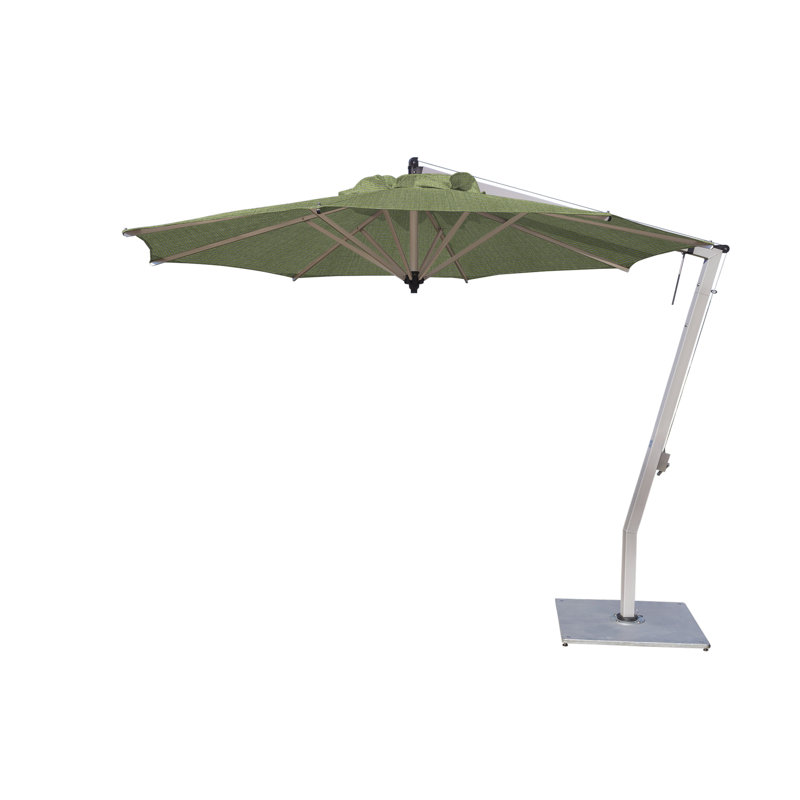 Picollo 10.5' Round Cantilever Umbrella, Double Stack Metal Plate, Lemon
