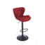 Ensemble de 2 tabourets de bar avec repose-pieds thermolaqué et base pivotante en velours à hauteur réglable et tabouret de bar simple - rouge-1281416332