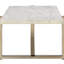 Console moderne tendance en faux marbre blanc et champagne