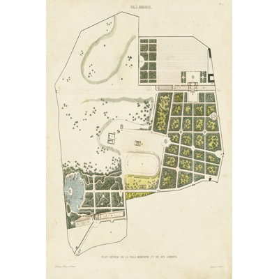 Plan General De La Villa Borghese by Baltard - Wrapped Canvas Print