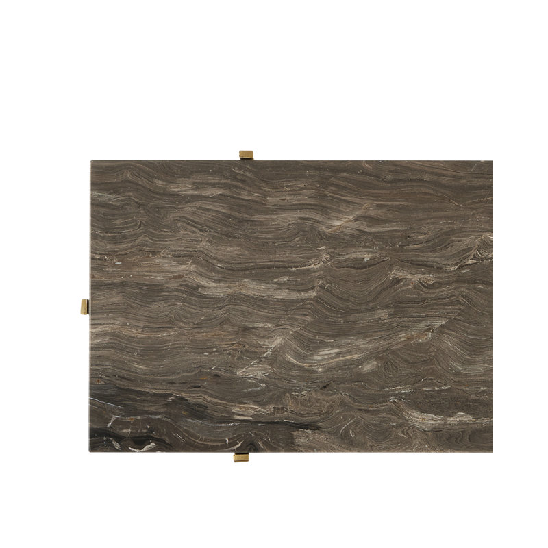 Flying Gold Marble End Table, 23.25" H x 22" W x 9.5" D