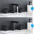 Matte Black Waterfall Bathroom Sink Faucet, 2-Handles Widespread Pop Up Drain, Supply Hose, 8-Inch Faucet With Drain Assembly, 2 Handles, 8-121628153