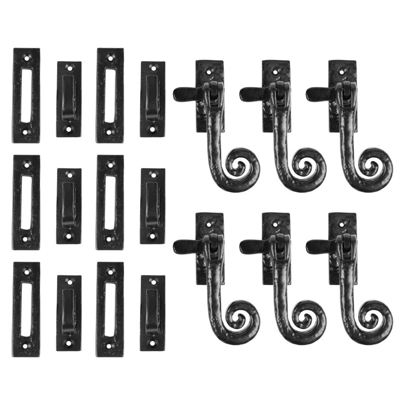 Hammer & Tongs - Curly Tail Window Fastener - Right Handed - W46mm x H108mm - Black