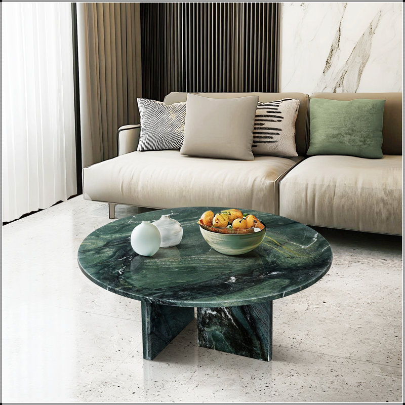Table basse en marbre naturel, petit accent de salon, surface polie, pierre véritable, 27,6 x 12,6 pouces, élégante et durable