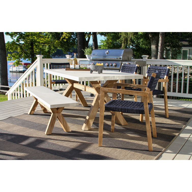 Fleur 74" Rectangular 7 - Person Dining Set
