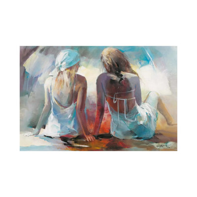 Two Girl Friends I by Willem Haenraets - Wrapped Canvas Painting