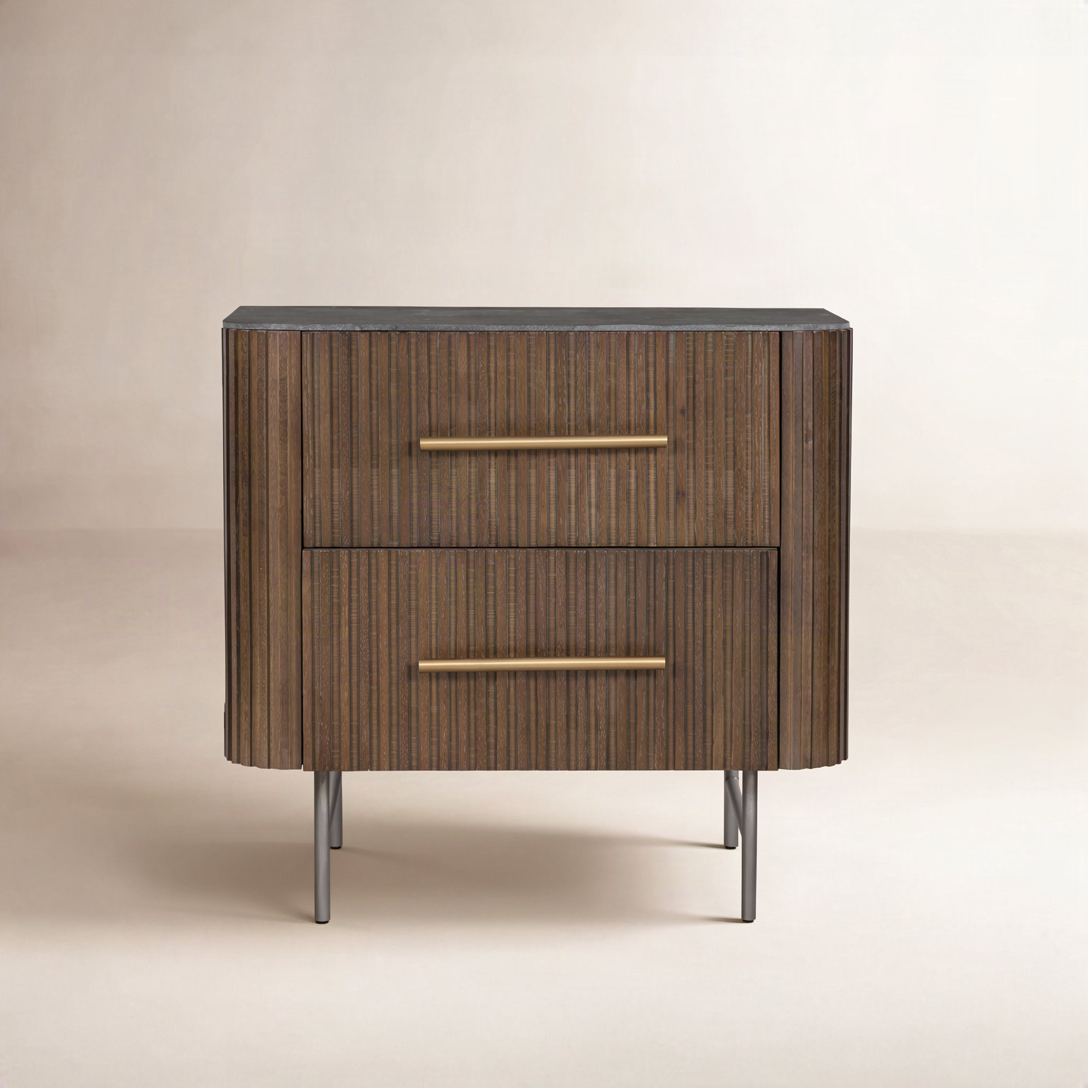 Geira 2 - Drawer Nightstand, Terra Brown