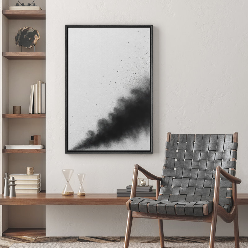 Reproduction d'art abstrait sur toile encadrée pour décoration intérieure moderne, H 36 po x l 24 po, Noir