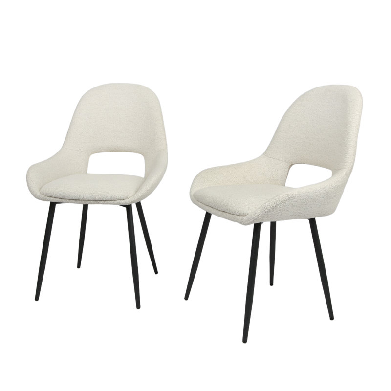 49cm H Upholstered Metal Upholstered Back Accent, Cream