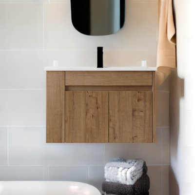 Meuble-lavabo simple 30 po avec comptoir en céramique Abhi