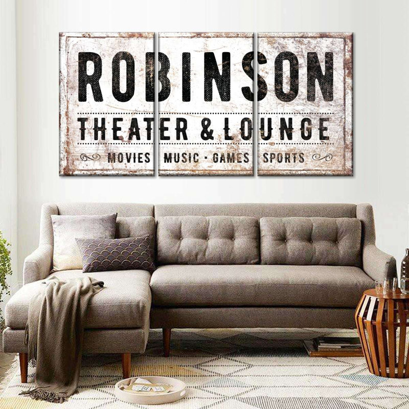 «Robinson Theatre Typographie», reproduction d'art sur toile, H 12 po x l 26 po x P 1 po