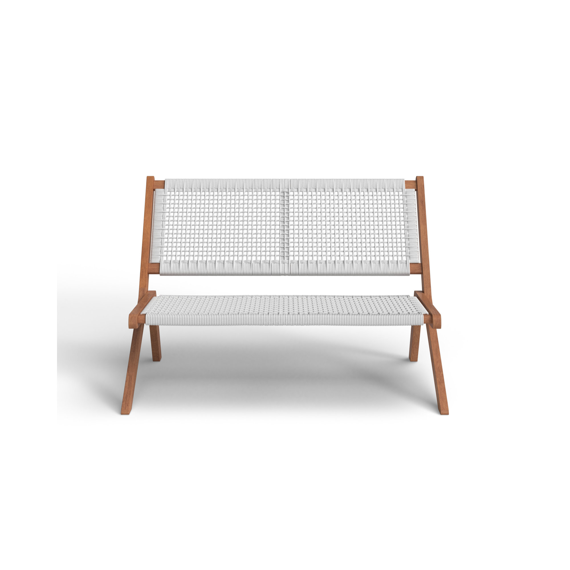 Kismet 45.47'' Folding Outdoor Bench, White, Natural