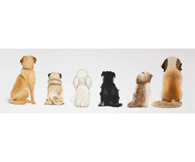 «Man's Best Friend Back View - Illustration d'animaux, art sur toile»
