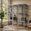 Maison pour chat d'extérieur en bois massif gris, 5 plateformes, 2 taches douillettes douillettes, protection, abri imperméable, content de sérénité