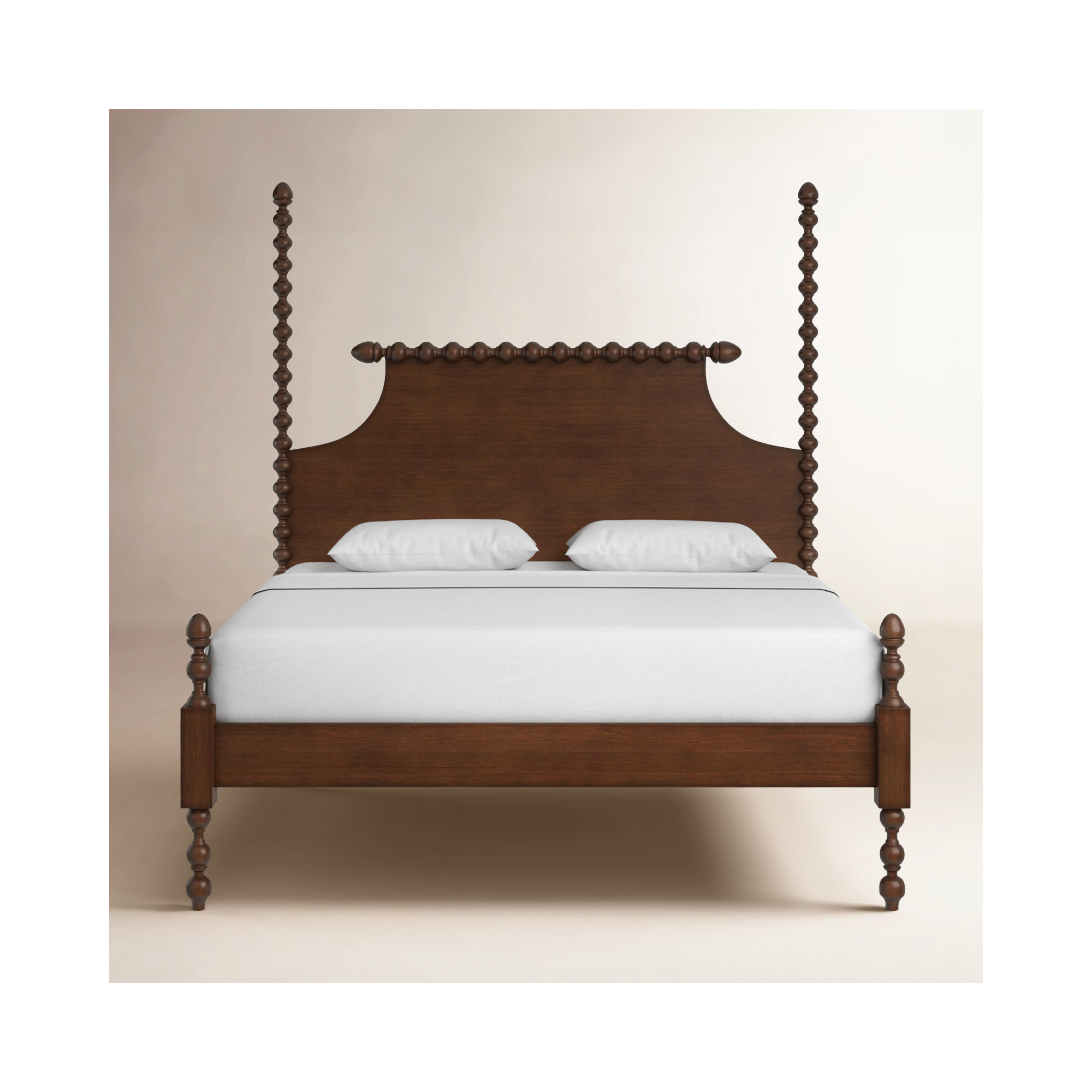 Mary Spindle Four Post Bed, King, Hazel