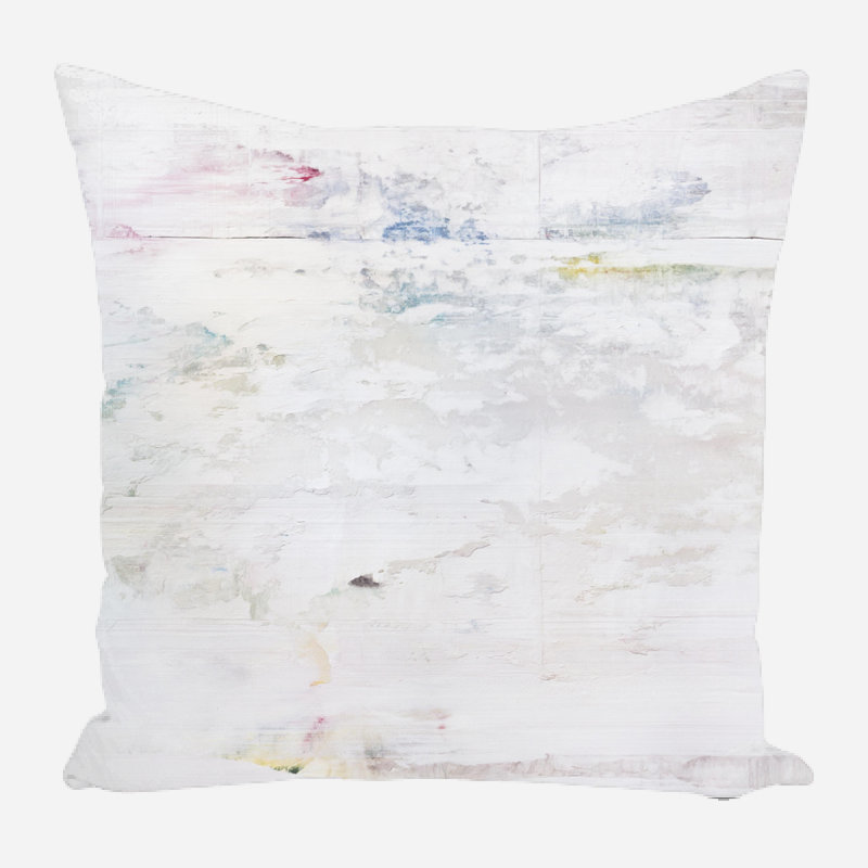 Throw Pillow, 19" x 19", White/Gray, Square