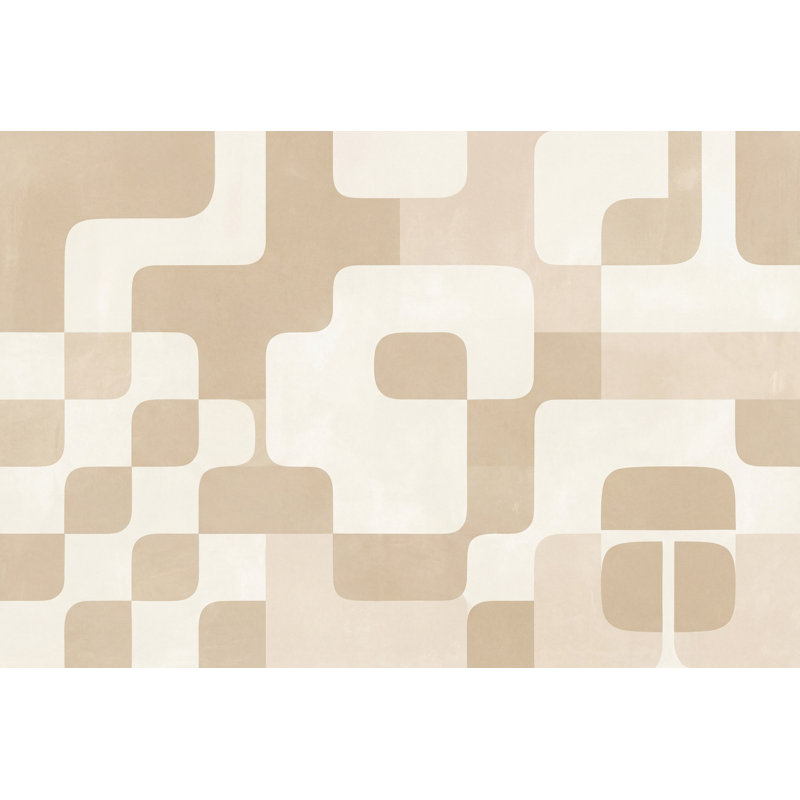 Murale rétro Mid-Century, 100 po x 96 po, Non tissé
