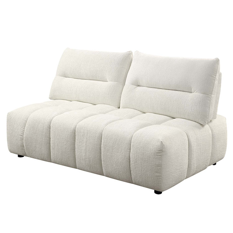 Causeuse modulaire Loanna 67 po, lin beige Loanna