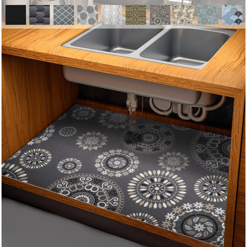 Tapis imperméable sous l'évier, doublures absorbantes à séchage rapide pour protéger les armoires, doublures de tablettes durables, antidérapantes et non adhésives, multi