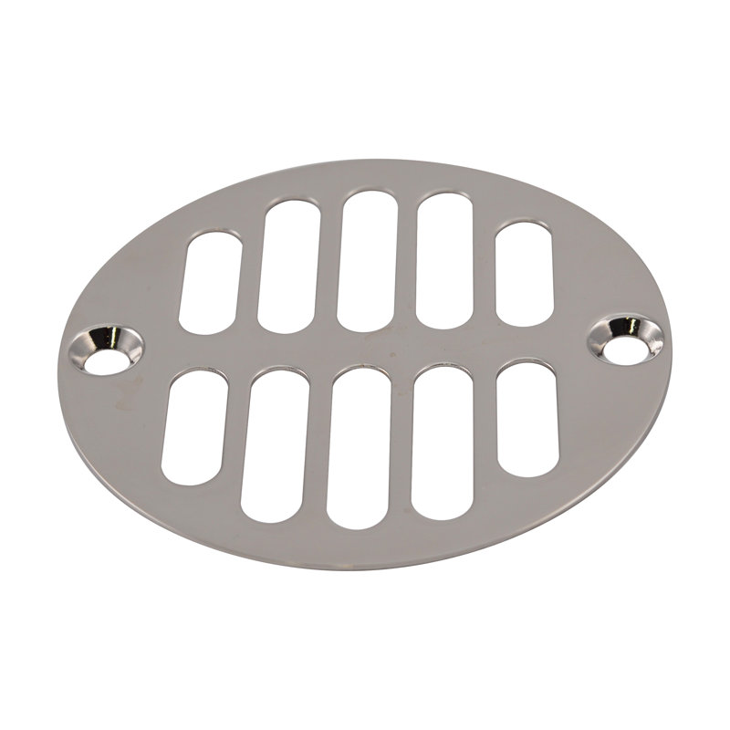 Couvercle de drain de grille de douche rond en laiton avec couronne, Nickel poli