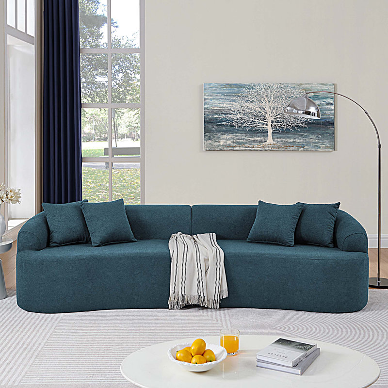 Canapé modulaire courbé, Bleu