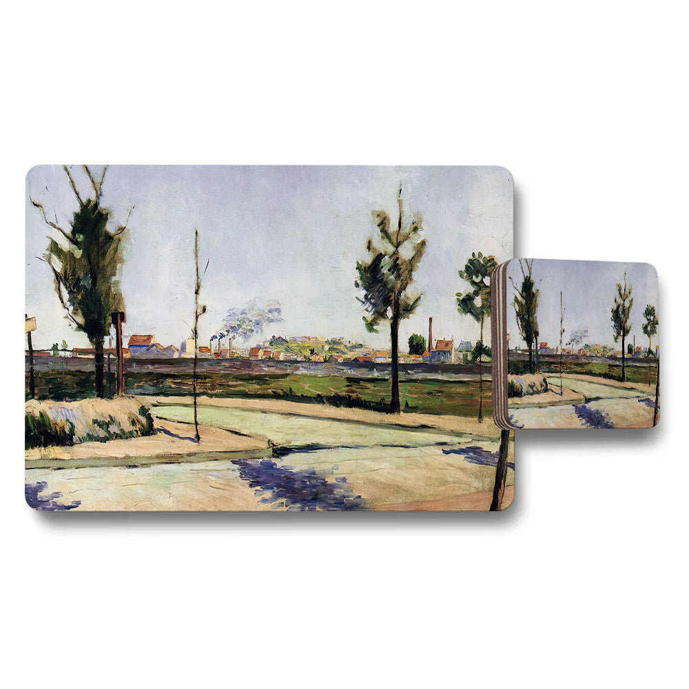 Impressionist Landscape Placemat and Coaster Set With Art Print