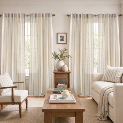 Rideaux semi-transparents avec passe-tringle Farmhouse