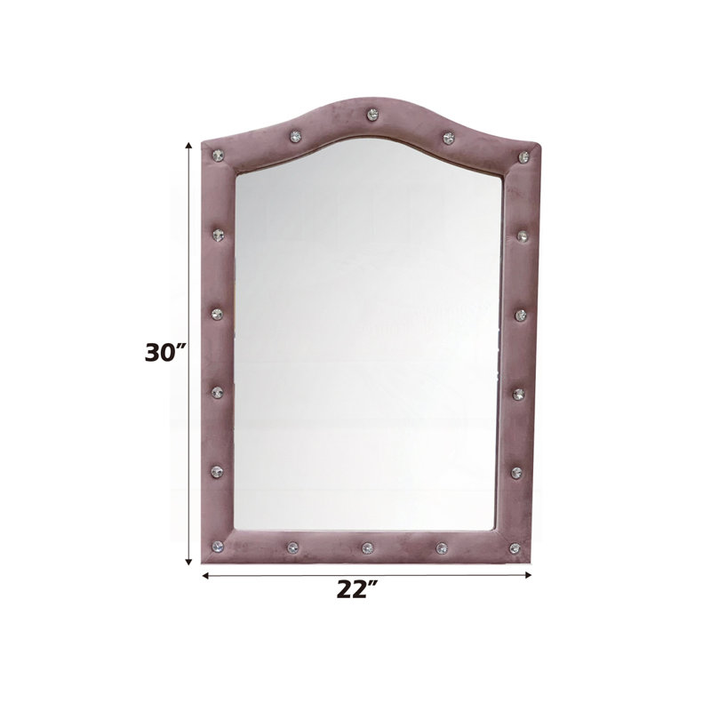 Miroir en tissu rose