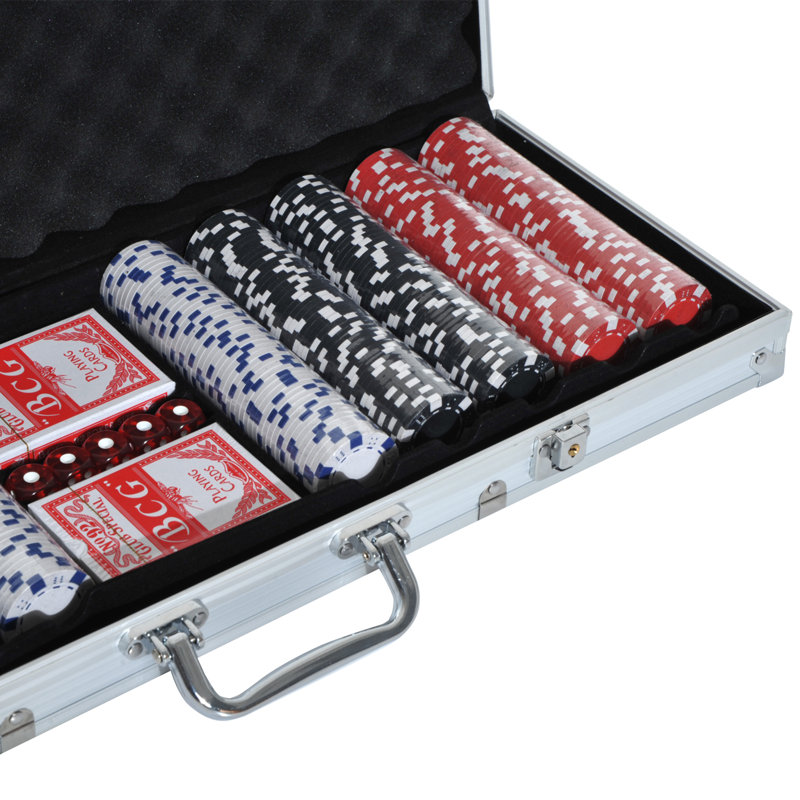 Jeu de jetons de poker en aluminium argenté